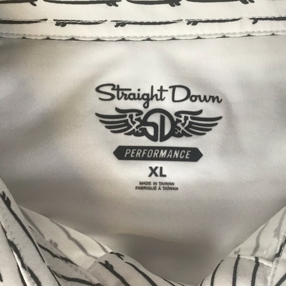 Straight Down Mens XL Performance Golf Polo Hilton Head National Surfboard Print - Picture 2 of 8